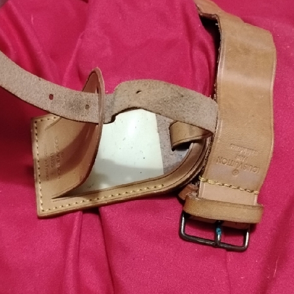 LOUIS VUITTON 3 PIECE SET, VACHETTA, STRAP & POIGNANT TAN LEATHER SET! 💕EUC - Picture 9 of 9